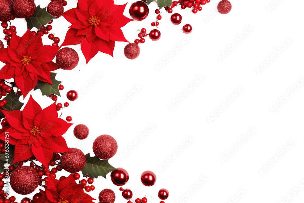 christmas of flowers isolated on white christmas of flowers isolated on white