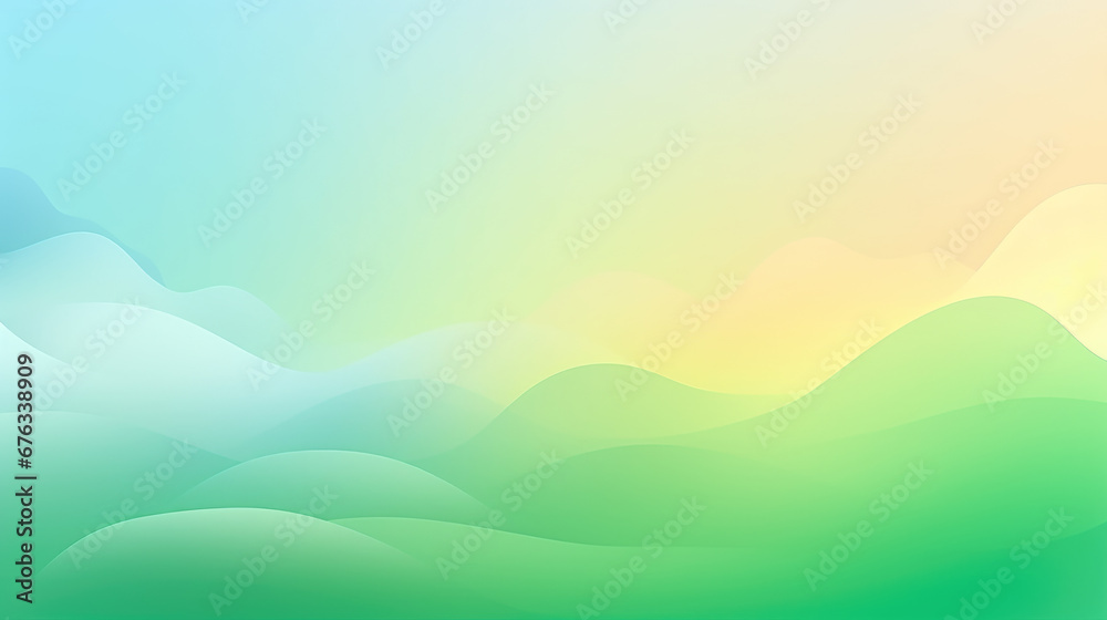 Soft waves in tranquil green and yellow gradient tones,  green and yellow gradient image
