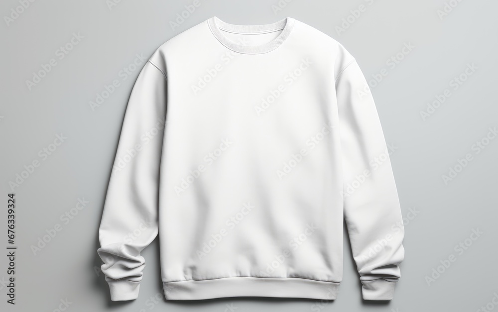 White sweatshirt on isolated grey background - obrazy, fototapety, plakaty 