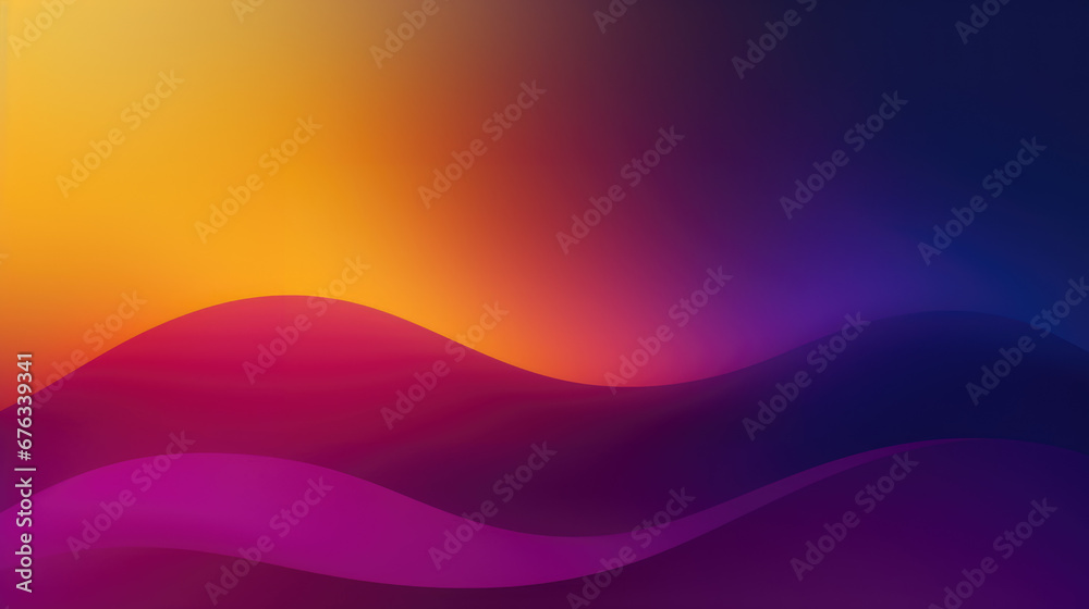 Fototapeta premium Multicolor gradient backdrop. A flat lay dark solid colorful red, yellow, purple vaporwave black flat solid background fog mist, smooth air with gradient flat material background.