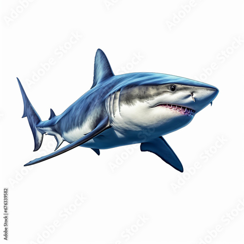 A shark on isolated background. Generated AI