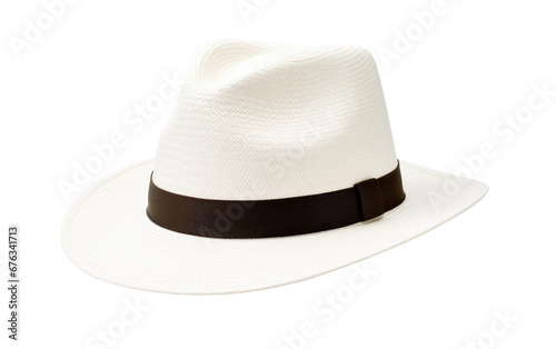 Fabulous White and Black Cute Hat Isolated on Transparent Background PNG.