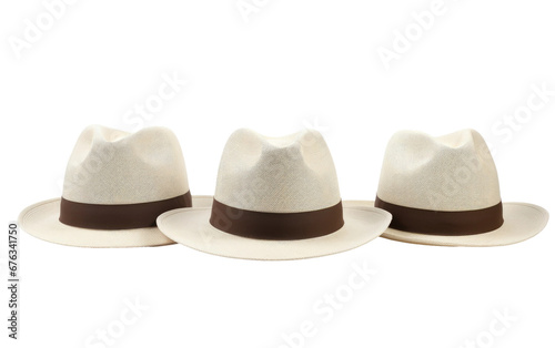 Collection of White and Black Hats Isolated on Transparent Background PNG.