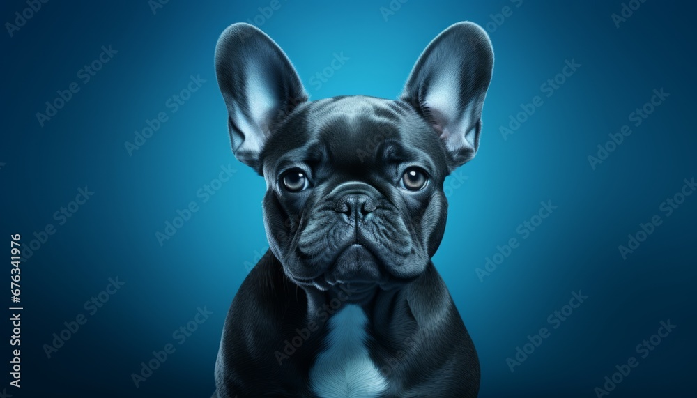 Adorable studio portrait of a cute dog posing with confidence on an isolated solid color background