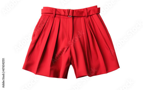 Attractive Red Fabulous Shorts Isolated on Transparent Background PNG.