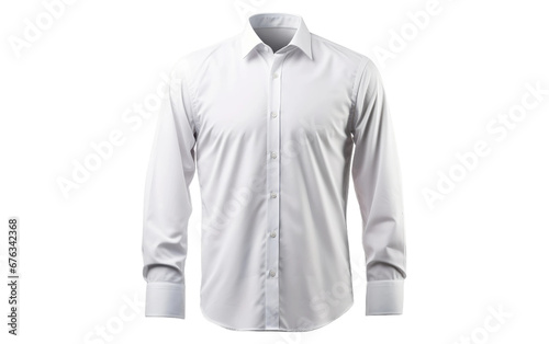 Amazing White Poplin Shirt Isolated on Transparent Background PNG.