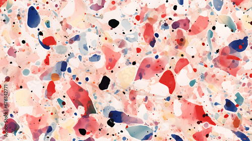 Abstract italian terrazzo style watercolor seamless pattern texture marble. generative AI.