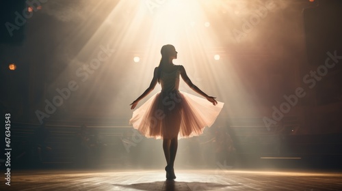 Ballet dancer on stage, AI generated Image