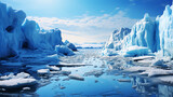 温暖化で溶ける北極の氷河(generative ai)