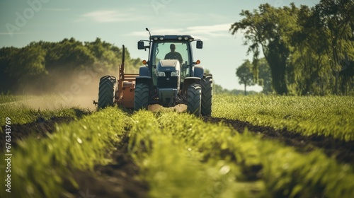 Farmer driving a tractor, AI generated Image