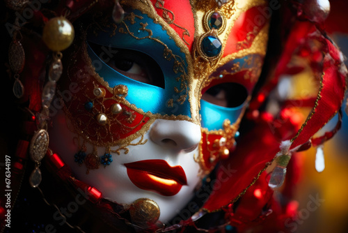 Exotic Festive Mask in Focus