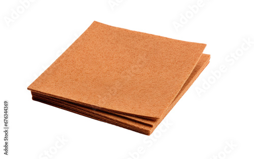 Stack of Brown Sandpaper Isolated on Transparent Background PNG.