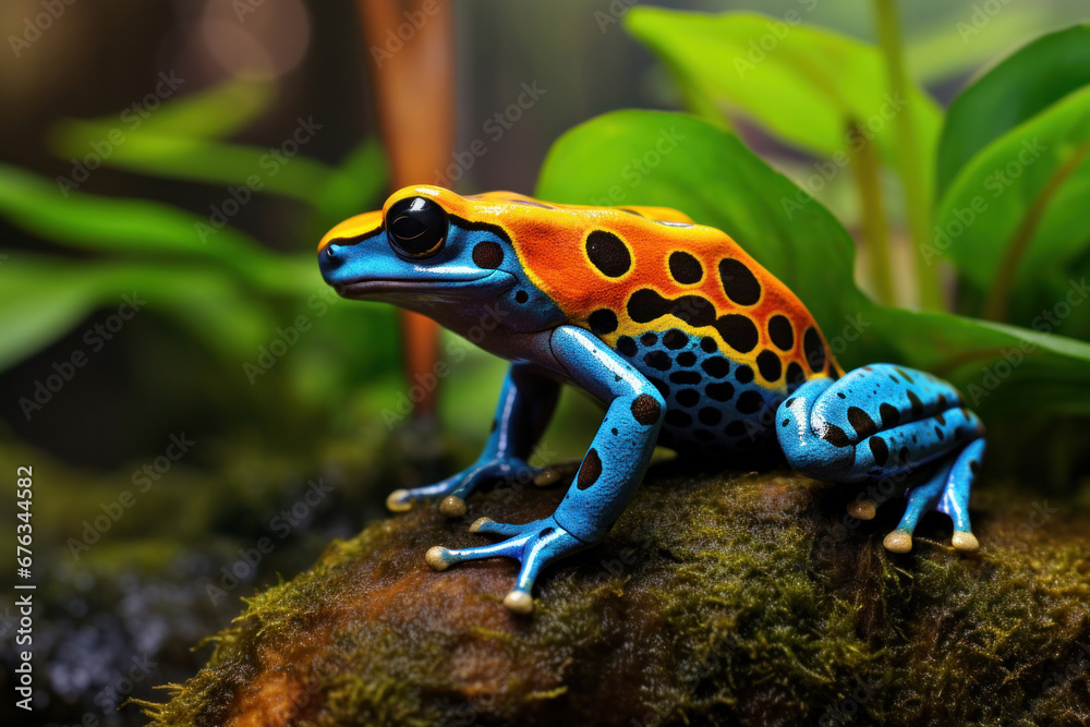 Fototapeta premium A colorful rainforest poison dart frog.