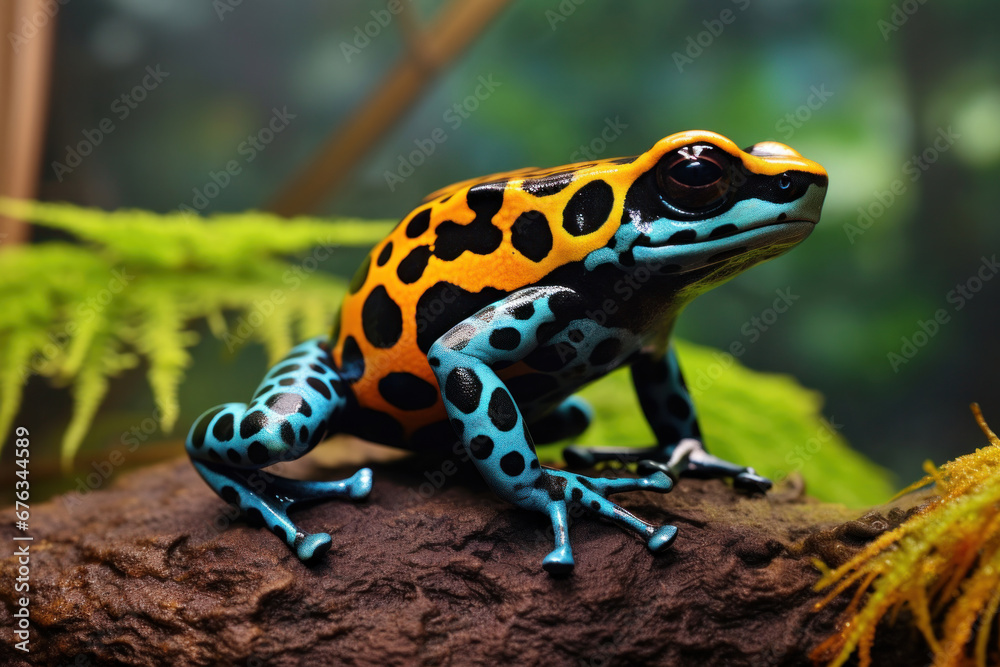 Fototapeta premium A colorful rainforest poison dart frog.