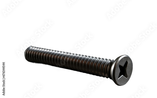 New Black Screw Isolated on Transparent Background PNG.