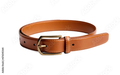 Beautiful Brown Skinny Belt Isolated on Transparent Background PNG.