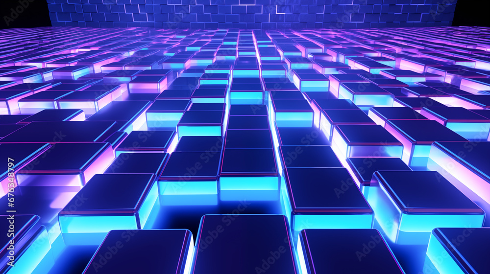 Neon light, cubes