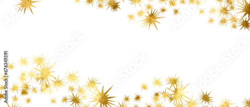 Gold sparkle splatter border .Gold Foil Frame Gold brush stroke on transparent background.