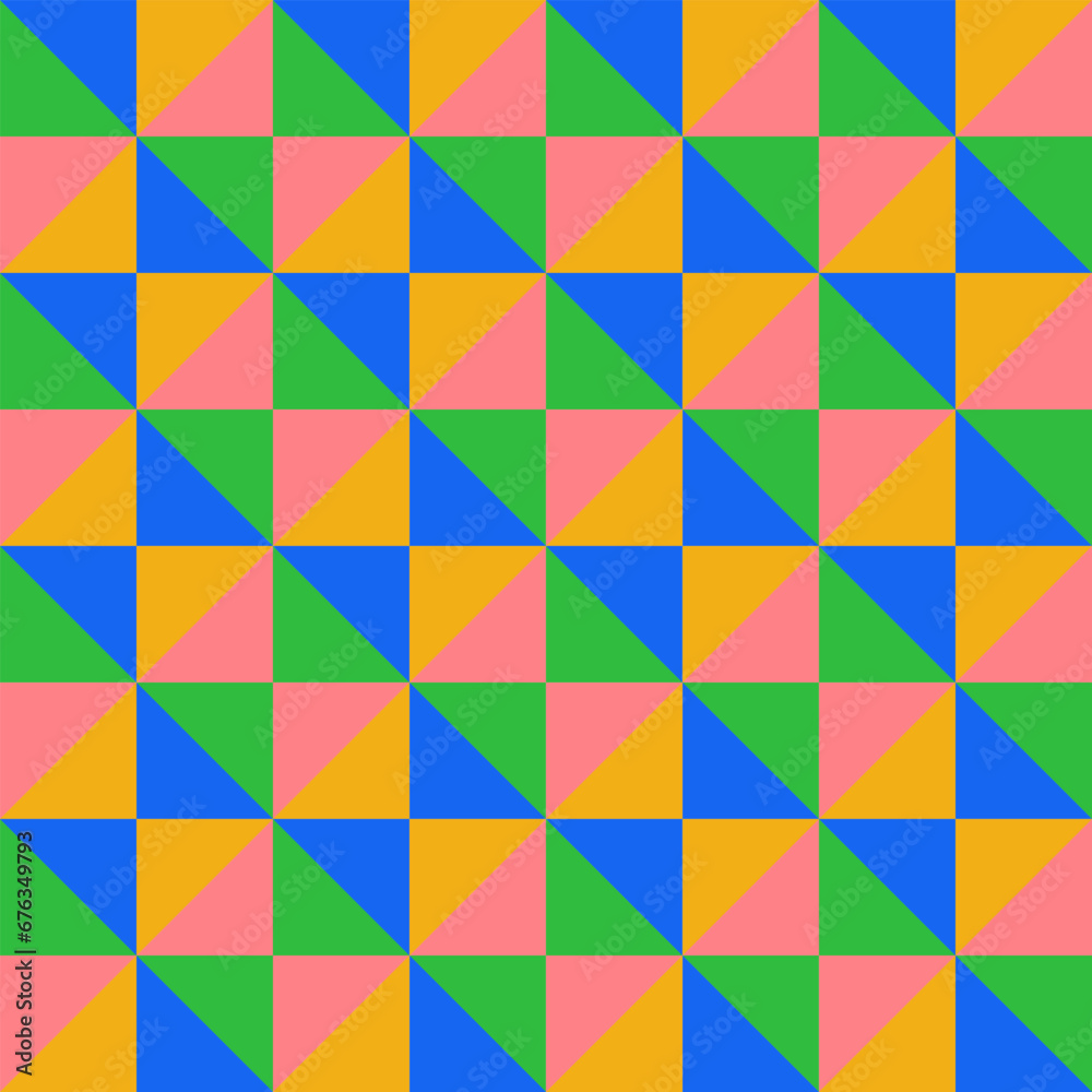 Retro geometric shape seamless background in green, blue, yellow and orange color. 60d and 70s retro aesthetic style. Design for background, card, poster, backdrop, wrapping paper wallpaper, and etc. Retro geometric shape seamless background in green, blue, yellow and orange color. 60d and 70s retro aesthetic style. Design for background, card, poster, backdrop, wrapping paper wallpaper, and etc.