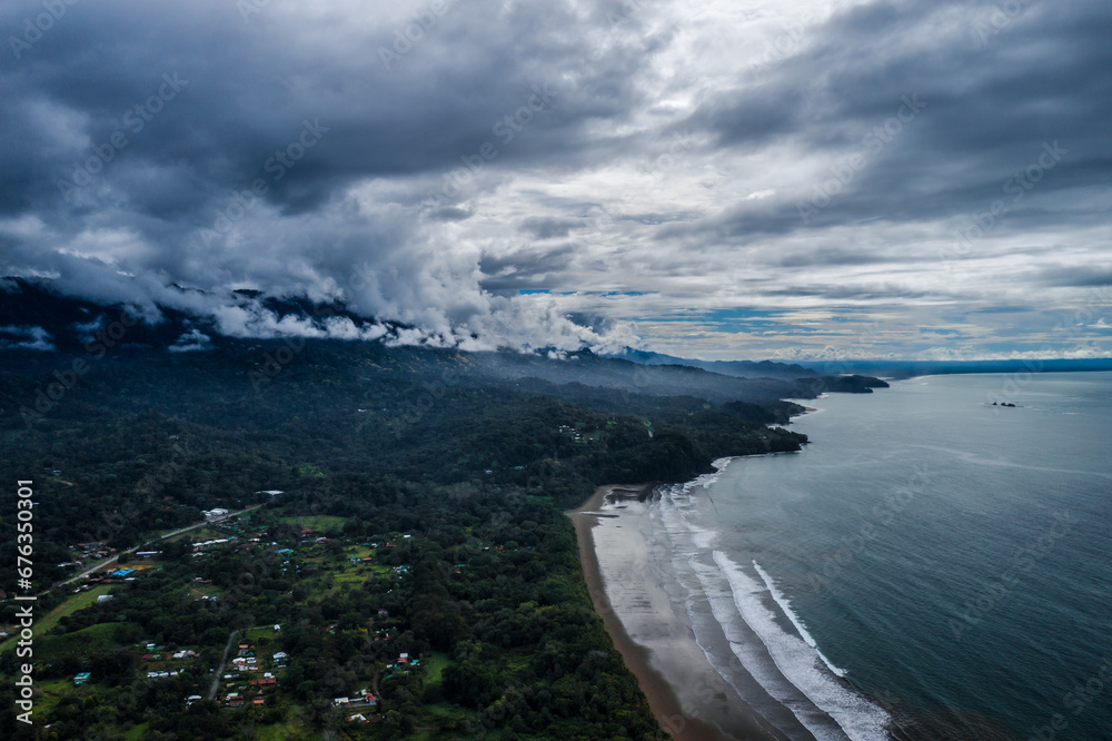 Tempestuous weather by the sea Costa Rica coastline