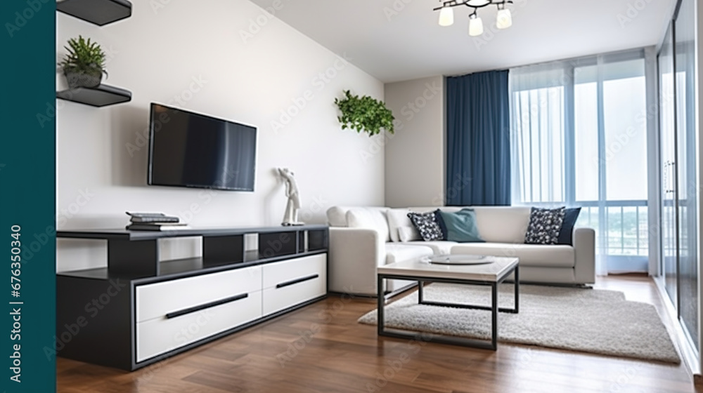 Modern family room. Generative AI Modern family room. Generative AI