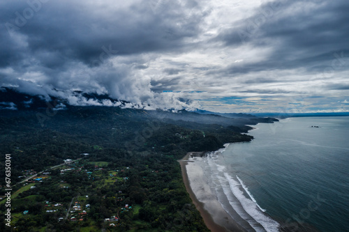 Tempestuous weather by the sea Costa Rica coastline