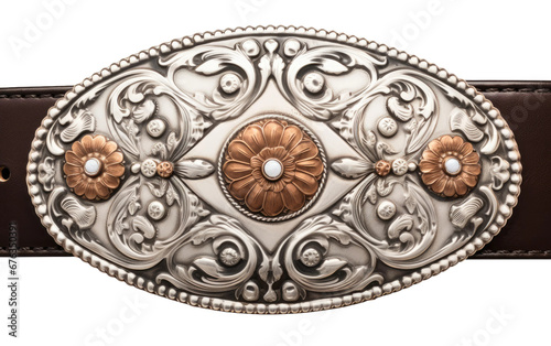 Designed Brand Western Concho Belt Isolated On Transparent Background PNG. photo