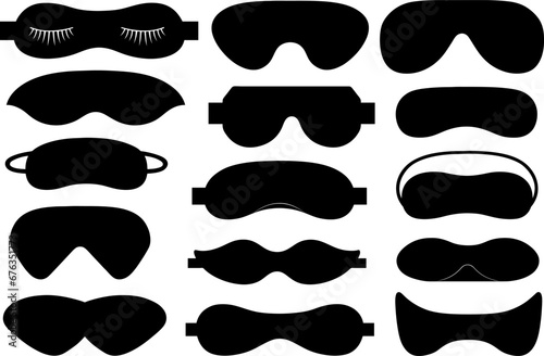 Different eye sleeping masks illustrations isolated on white photo