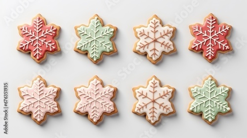 sugar cookies for Christmas on a plain background with New Year's drawings on a plain background