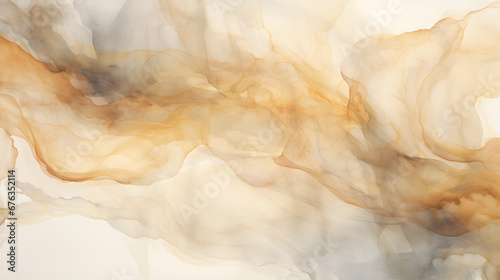 Beige, gold, ink watercolor smoke flow stain texture marble. generative AI.