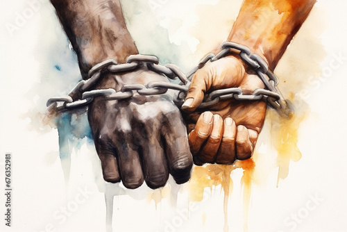 International Day for the Abolition of Slavery Banner watercolor photo