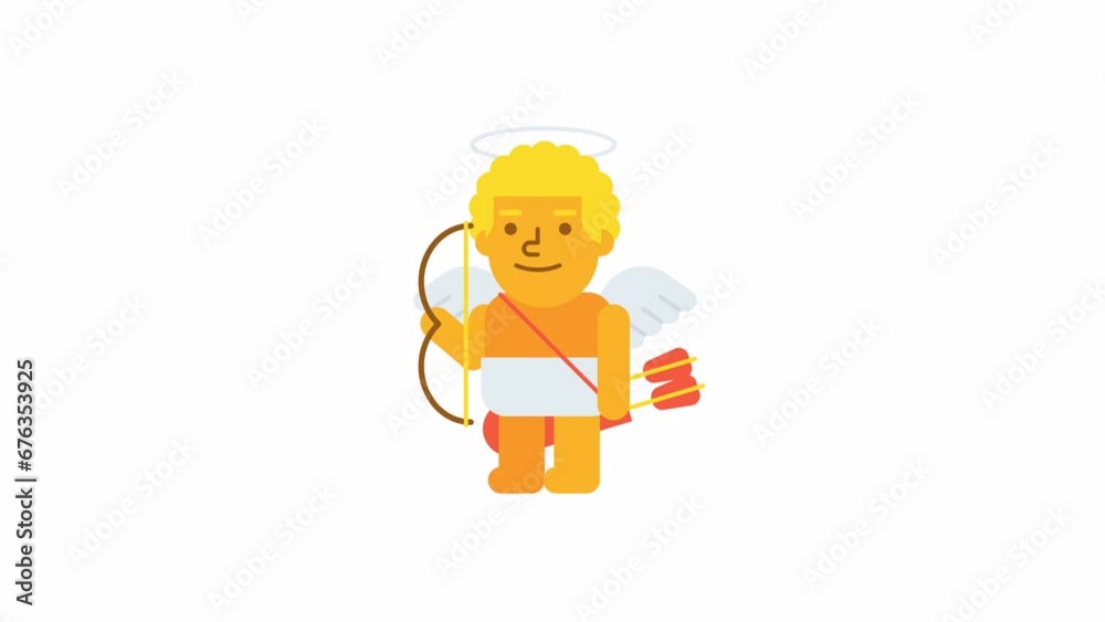 Cupid shoots bow and winking. Alpha channel Cupid shoots bow and winking. Alpha channel