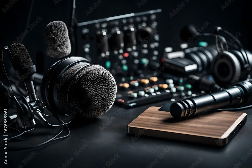 audio mixer and headphones
