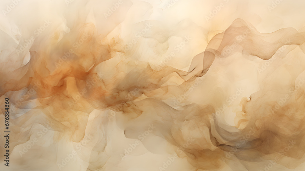Beige, gold, ink watercolor smoke flow stain texture marble. generative AI. Beige, gold, ink watercolor smoke flow stain texture marble. generative AI.
