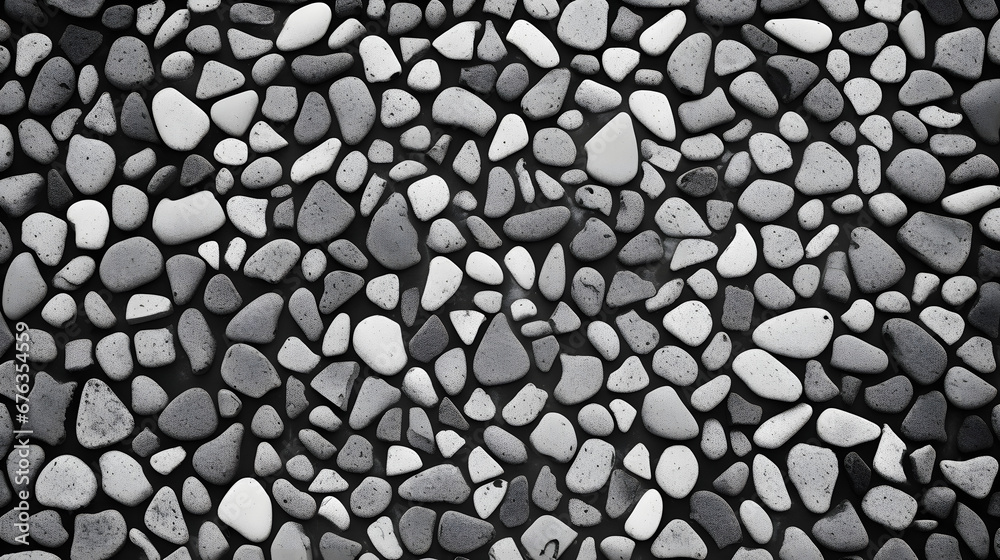 Black and white stone wall texture,Terrazzo Floor Background. generative AI. Black and white stone wall texture,Terrazzo Floor Background. generative AI.