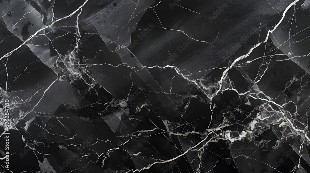 Black Forest granite is a high gloss polished stone. Textured of the Black marble background. Black Marquina texture marble slabs with high resolution. dark grey marbel for interior de. generative AI. - obrazy, fototapety, plakaty 