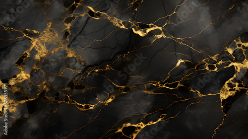 black marble with golden veins, black Portoro marbel natural pattern for background, abstract black and gold, hi gloss emperador marble stone texture for digital wall tiles design. bla. generative AI.