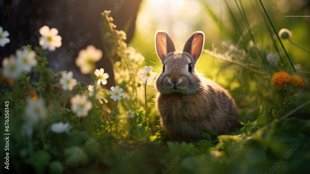 Rabbit - Charming Creature in a Green Meadow Rabbit - Charming Creature in a Green Meadow