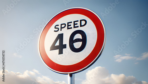 Warning: Speed Limit Sign1 - Generative AI