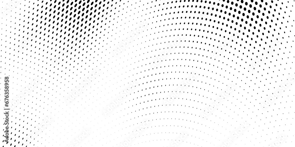 Abstract halftone wave dotted background. Futuristic twisted grunge pattern, dot, circles. Vector modern optical pop art texture for posters, business cards, cover, labels mock-up, stickers layout - obrazy, fototapety, plakaty 