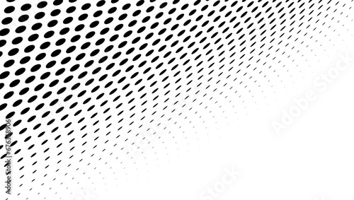 Abstract halftone wave dotted background. Futuristic twisted grunge pattern, dot, circles. Vector modern optical pop art texture for posters, business cards, cover, labels mock-up, stickers layout photo