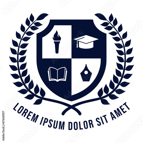 University education logo design vector template, University college school logo template