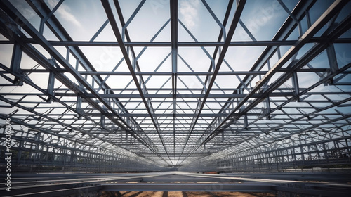 Structure of steel for building under construction.