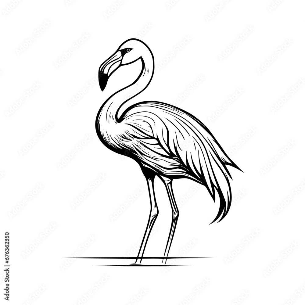 Obraz premium vector illustration of a flamingo