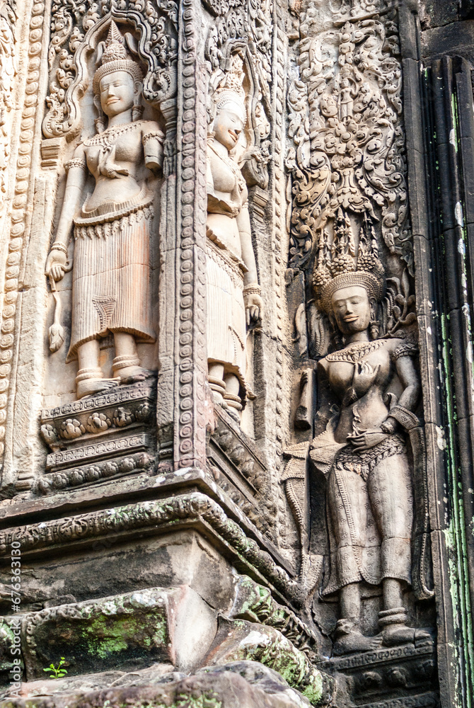 Exterior of the Prasat Chau Say Tevoda temple in Angkor, Cambodia, Asia