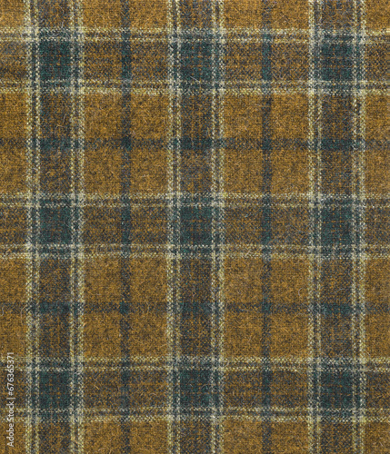 Cuadro en lienzo Tartan pattern fabric in brown and green