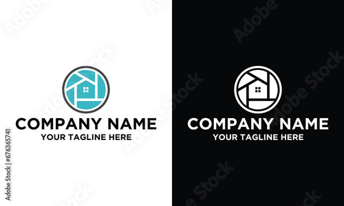 Vector logo design, photography icon and home
