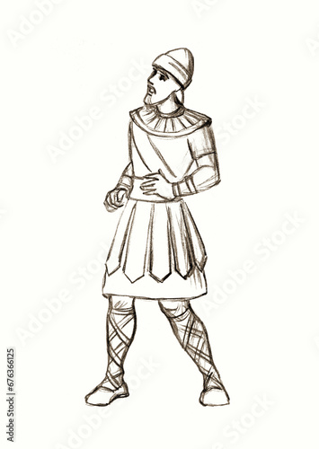 Wallpaper Mural Pencil drawing. Soldier on the battlefield Torontodigital.ca