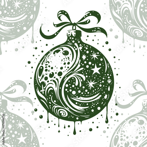 An abstract New Year ornament depicted in a vector stencil  suitable for embossing on cards  envelopes  and packaging