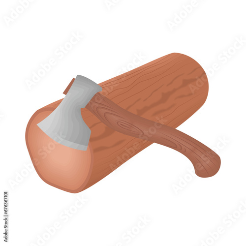 wood and axe illustration 